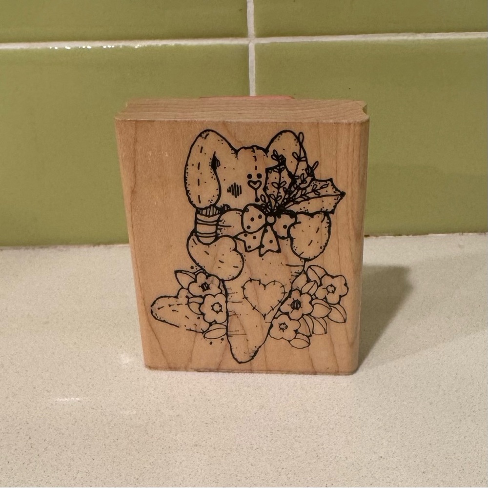 D.O.T.S. Garden Bunny N214 Rubber Stamp